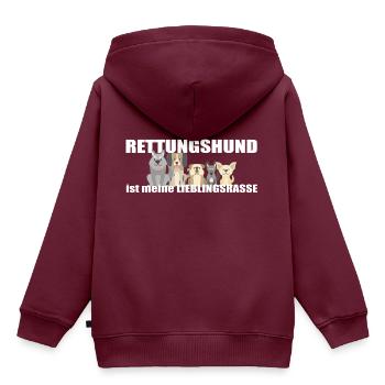 Rettungshund ist meine Lieblingsrasse Geschenkidee - Kinder Premium Organic Hoodie - Burgunderrot - Hinten - AI Model Kid Female (0cm)