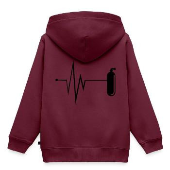 Sauerstoff Tauchen Puls - Kinder Premium Organic Hoodie - Burgunderrot - Hinten - AI Model Kid Female (0cm)