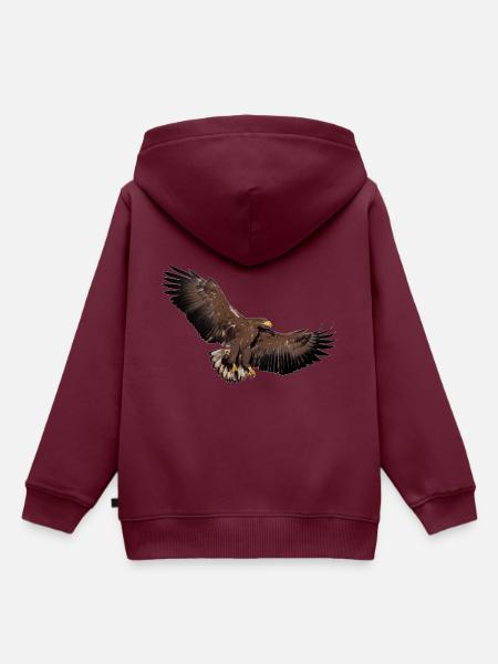Adler spaehend - Kinder Premium Organic Hoodie - Burgunderrot