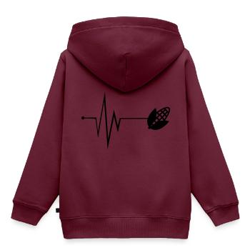 Mais Puls - Kinder Premium Organic Hoodie - Burgunderrot - Hinten - AI Model Kid Female (0cm)