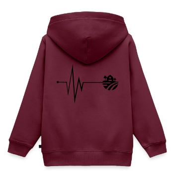 Farm Ernte Puls - Kinder Premium Organic Hoodie - Burgunderrot - Hinten - AI Model Kid Female (0cm)