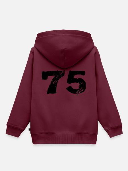 75 Zahl Trikot - Kinder Premium Organic Hoodie - Burgunderrot