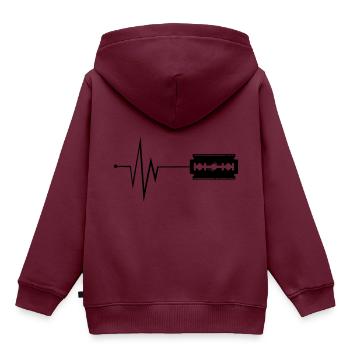 Rasierklinge Puls - Kinder Premium Organic Hoodie - Burgunderrot - Hinten - AI Model Kid Female (0cm)