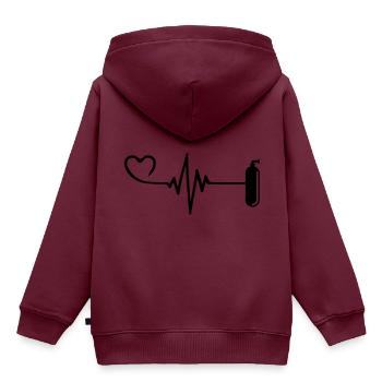Sauerstoff Tauchen puls herz - Kinder Premium Organic Hoodie - Burgunderrot - Hinten - AI Model Kid Female (0cm)