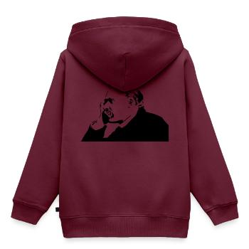 nietsche stencil - Kinder Premium Organic Hoodie - Burgunderrot - Hinten - AI Model Kid Female (0cm)