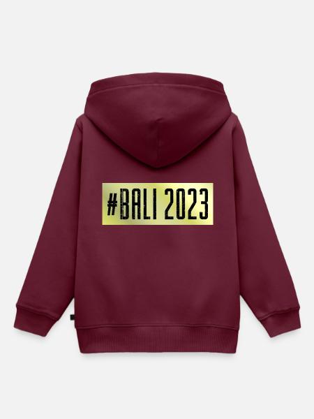 Bali 2023 - Kinder Premium Organic Hoodie - Burgunderrot
