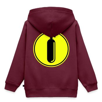 Sauerstoff Tauchen kreis - Kinder Premium Organic Hoodie - Burgunderrot - Hinten - AI Model Kid Female (0cm)
