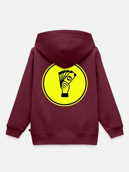 Geld Money silhouette - Kinder Premium Organic Hoodie - Burgunderrot