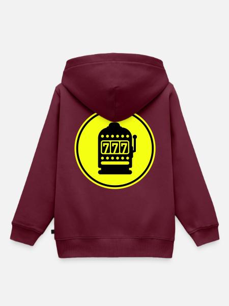 Einarmiger bandit Silhouette icon - Kinder Premium Organic Hoodie - Burgunderrot