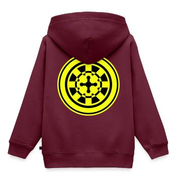 Roulette Icon Symbol - Kinder Premium Organic Hoodie - Burgunderrot - Hinten - AI Model Kid Female (0cm)