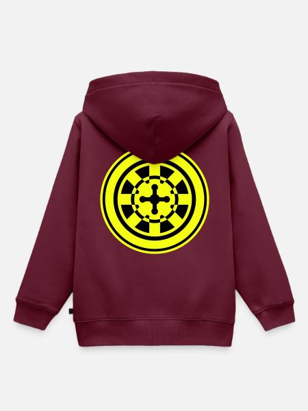 Roulette Icon Symbol - Kinder Premium Organic Hoodie - Burgunderrot