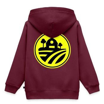 Farm Ernte icon - Kinder Premium Organic Hoodie - Burgunderrot - Hinten - AI Model Kid Female (0cm)