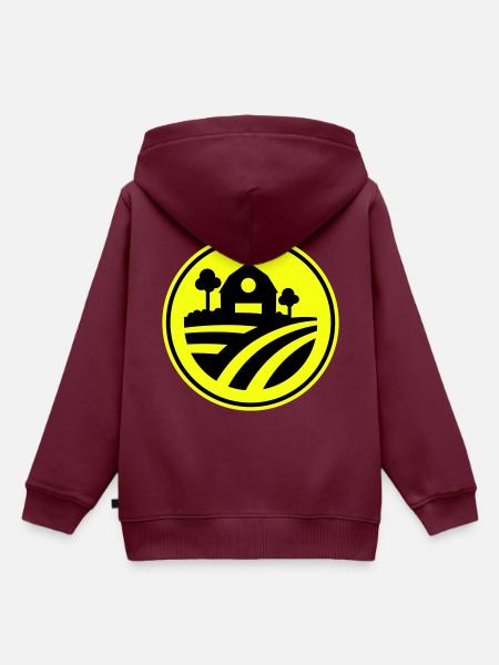 Farm Ernte icon - Kinder Premium Organic Hoodie - Burgunderrot