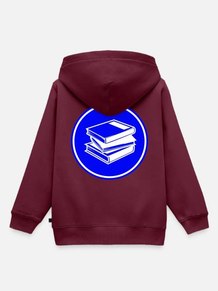 Bücher lesen - Kinder Premium Organic Hoodie - Burgunderrot