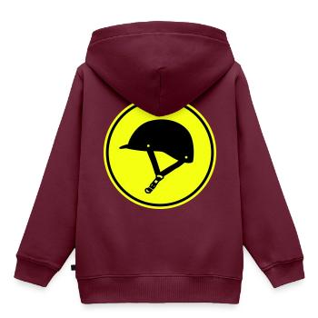 Reiterhut icon - Kinder Premium Organic Hoodie - Burgunderrot - Hinten - AI Model Kid Female (0cm)