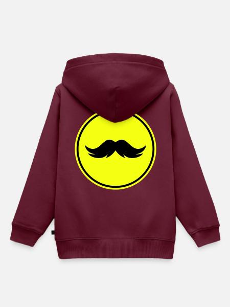 Schnurrbart symbol - Kinder Premium Organic Hoodie - Burgunderrot