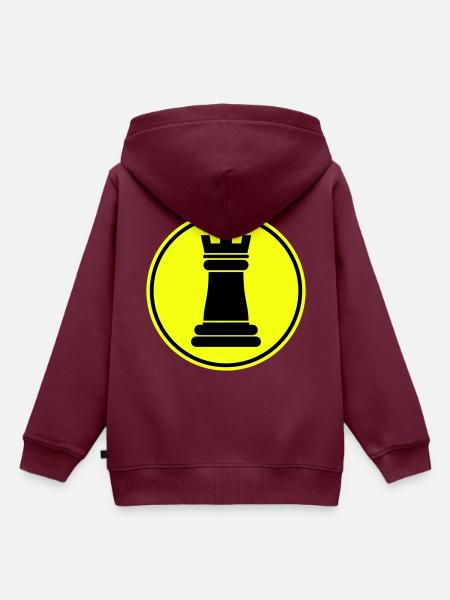 Schachfigur Turm - Kinder Premium Organic Hoodie - Burgunderrot