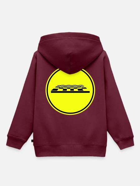Schachbrett symbol - Kinder Premium Organic Hoodie - Burgunderrot