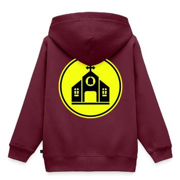 Kirche glaube - Kinder Premium Organic Hoodie - Burgunderrot - Hinten - AI Model Kid Female (0cm)