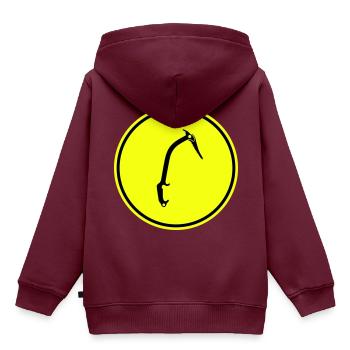 Kletterausrüstung eispickel - Kinder Premium Organic Hoodie - Burgunderrot - Hinten - AI Model Kid Female (0cm)