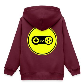 Gamepad Symbol Gamer - Kinder Premium Organic Hoodie - Burgunderrot - Hinten - AI Model Kid Female (0cm)