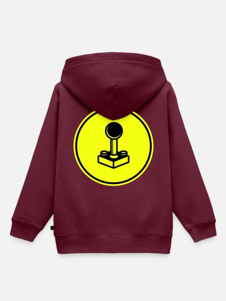 Joystick Gamer - Kinder Premium Organic Hoodie - Burgunderrot
