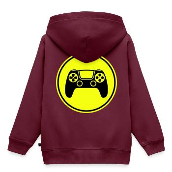 Gamepad Symbol Controller - Kinder Premium Organic Hoodie - Burgunderrot - Hinten - AI Model Kid Female (0cm)