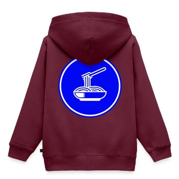 Spaghetti symbol - Kinder Premium Organic Hoodie - Burgunderrot - Hinten - AI Model Kid Female (0cm)