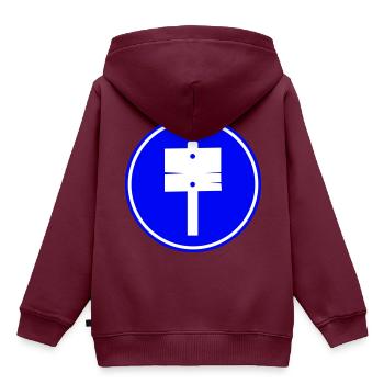 Wegweiser icon - Kinder Premium Organic Hoodie - Burgunderrot - Hinten - AI Model Kid Female (0cm)