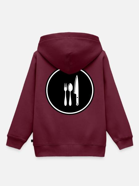 Gabel Besteck - Kinder Premium Organic Hoodie - Burgunderrot
