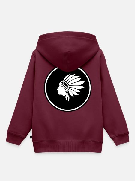 Indianer kopf - Kinder Premium Organic Hoodie - Burgunderrot