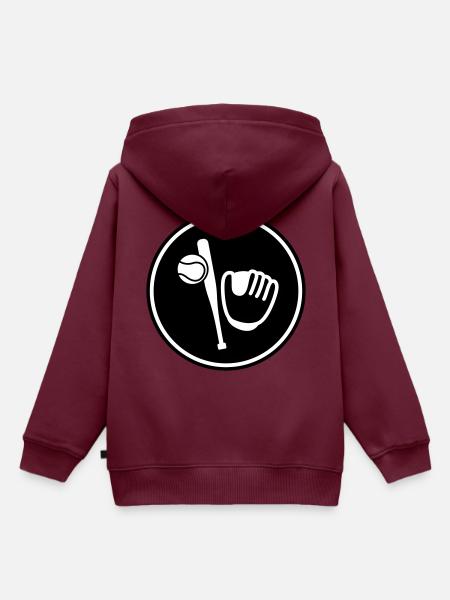 Baseball sport - Kinder Premium Organic Hoodie - Burgunderrot