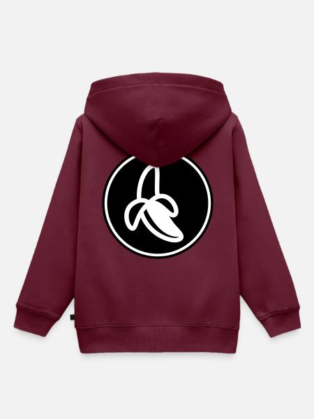 Banane Icon - Kinder Premium Organic Hoodie - Burgunderrot