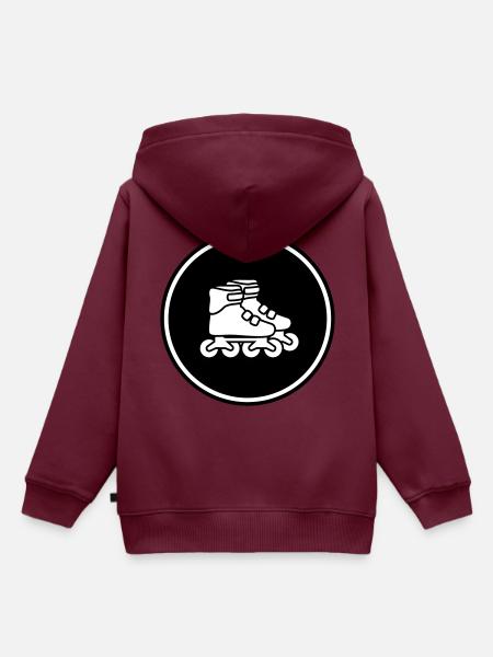 Inline skates symbol - Kinder Premium Organic Hoodie - Burgunderrot