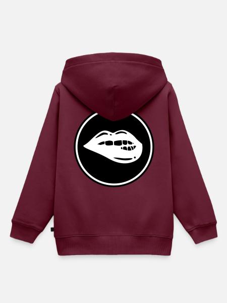 Lippen symbol - Kinder Premium Organic Hoodie - Burgunderrot