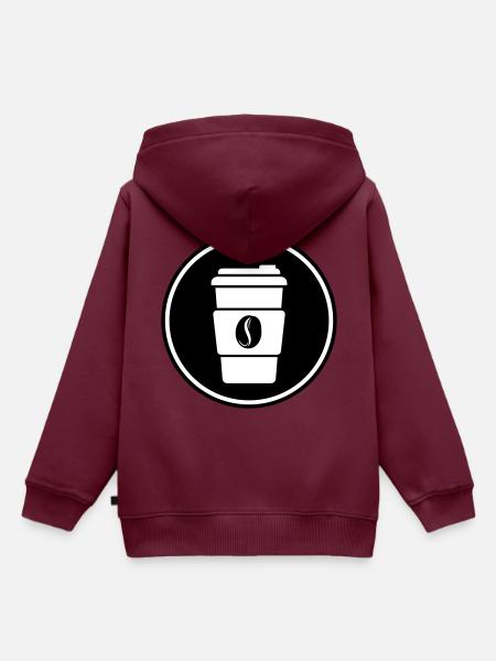 Kaffee Symbol - Kinder Premium Organic Hoodie - Burgunderrot