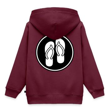 Badelatschen icon - Kinder Premium Organic Hoodie - Burgunderrot - Hinten - AI Model Kid Female (0cm)