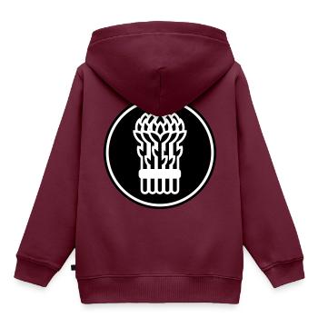 Gemüse icon - Kinder Premium Organic Hoodie - Burgunderrot - Hinten - AI Model Kid Female (0cm)