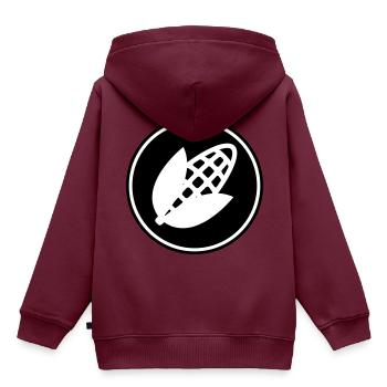 Mais symbol - Kinder Premium Organic Hoodie - Burgunderrot - Hinten - AI Model Kid Female (0cm)