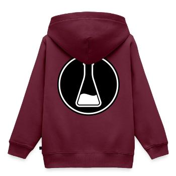 Reagenzglas Icon - Kinder Premium Organic Hoodie - Burgunderrot - Hinten - AI Model Kid Female (0cm)