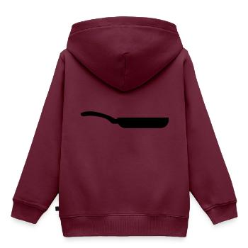 Pfanne Icon - Kinder Premium Organic Hoodie - Burgunderrot - Hinten - AI Model Kid Female (0cm)