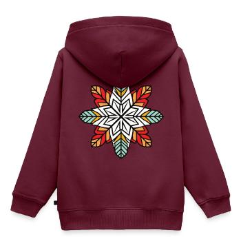 Frost Symbol Winter Flocke - Kinder Premium Organic Hoodie - Burgunderrot - Hinten - AI Model Kid Female (0cm)