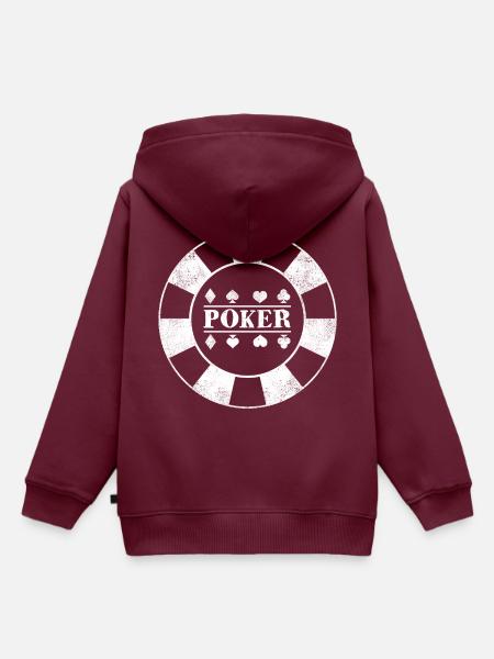 Poker Pokern Karten Chip - Kinder Premium Organic Hoodie - Burgunderrot
