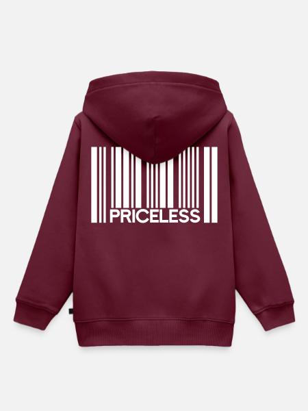 Unbezahlbar Barcode Preis - Kinder Premium Organic Hoodie - Burgunderrot