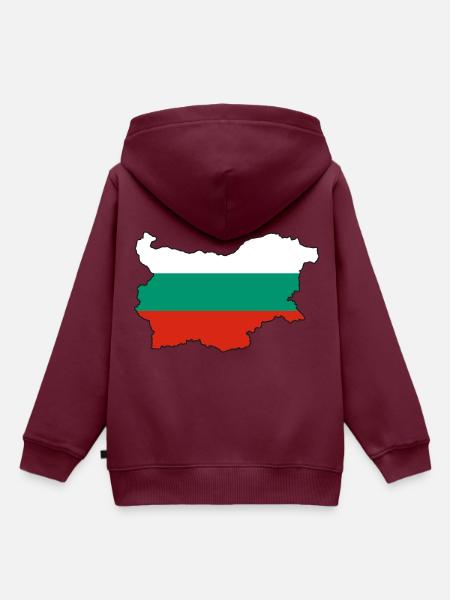 Bulgarien - Kinder Premium Organic Hoodie - Burgunderrot