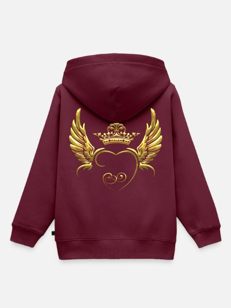 Liebe Flügel - Kinder Premium Organic Hoodie - Burgunderrot
