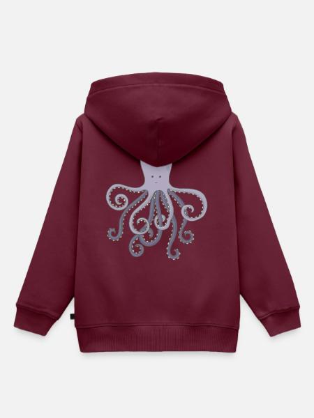 Kraken - Kinder Premium Organic Hoodie - Burgunderrot