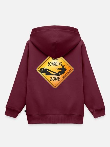 KITEBOARDING ZONE WEST COAST - Kinder Premium Organic Hoodie - Burgunderrot
