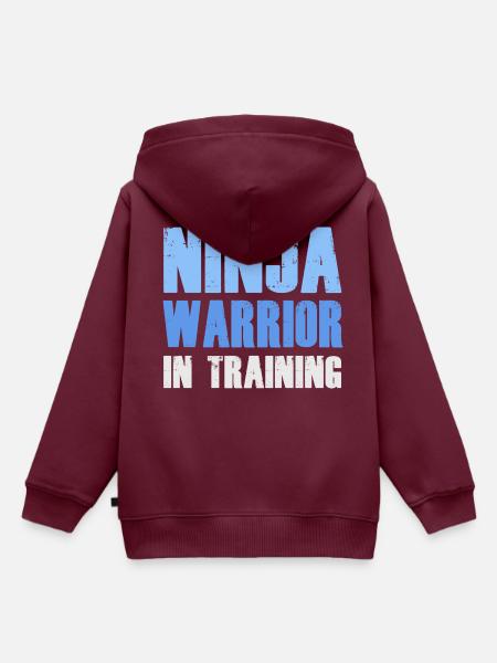 Ninja Warrior In Training - Kinder Premium Organic Hoodie - Burgunderrot