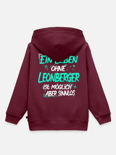 Leonberger - Kinder Premium Organic Hoodie - Burgunderrot